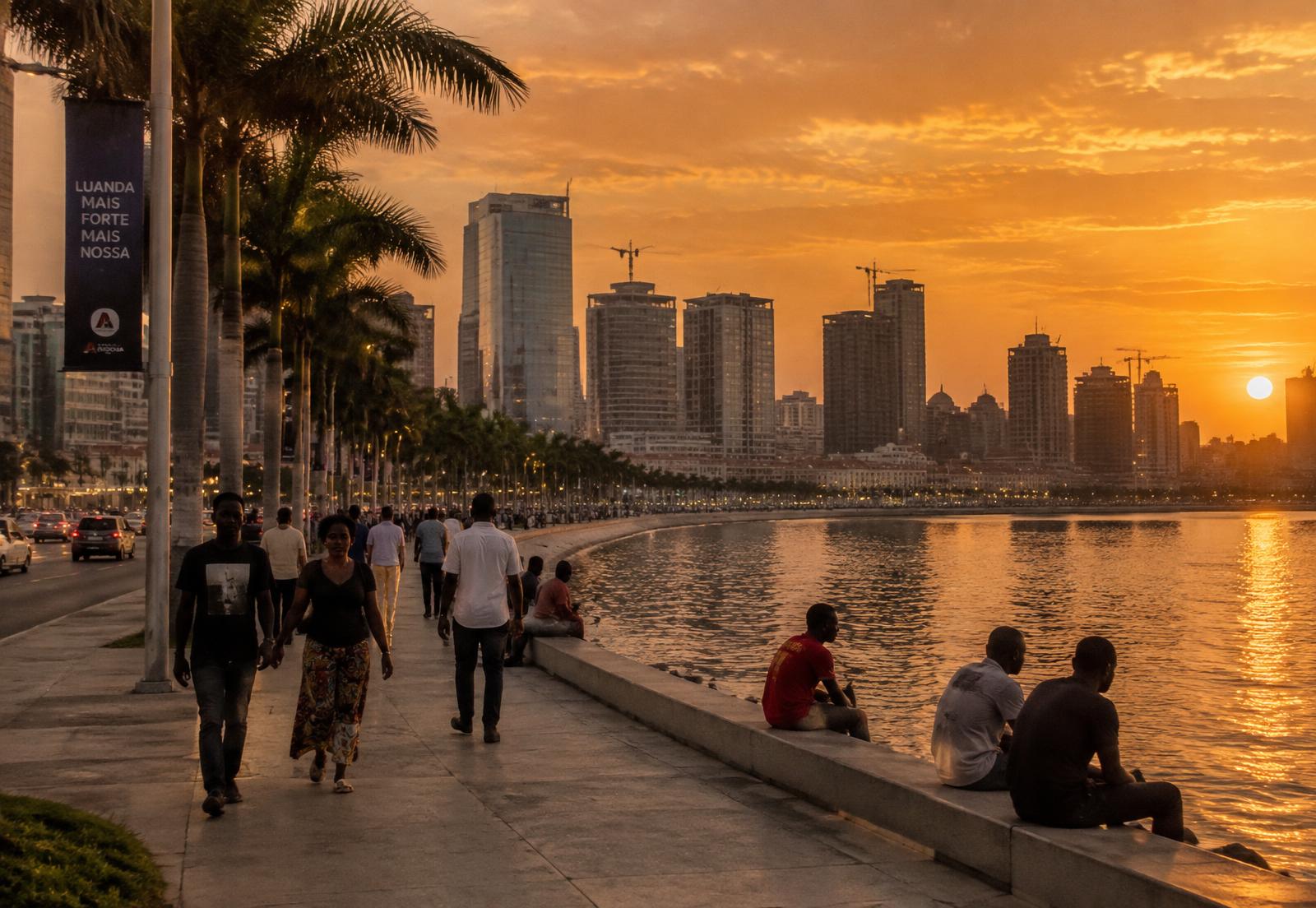 Marginal de Luanda ao fim da tarde